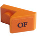 LEGO Orange Pente 1 x 2 (45°) avec assiette avec &#039;OF&#039; Autocollant (15672)
