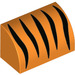 LEGO Orange Slope 1 x 2 Curved with Black Tiger Stripes (37352 / 91128)