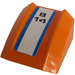 LEGO Orange Pente 1 x 2 x 2 Incurvé avec &#039;B14&#039; et Bleu Rayures Autocollant (30602)