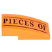 LEGO Oranje Helling 1 x 3 Gebogen met &#039;PIECES OF&#039; Sticker (50950)