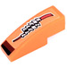 LEGO Orange Slope 1 x 3 Curved with SHELL ZNELL and Dark Red and Black Stripe Sticker (50950)