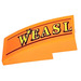 LEGO Orange Slope 1 x 3 Curved with &#039;WEASL&#039;  Sticker (50950)