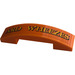 LEGO Orange Slope 1 x 4 Curved Double with &#039;ARD WHEEZES&#039; Sticker (93273)