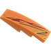 LEGO Orange Slope 1 x 4 Curved with Dark Red Flame and Lime Line (Left) Sticker (11153)