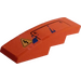 LEGO Orange Slope 1 x 4 Curved with Half Panel, Electricity Warning, and Paint Splashes Sticker (11153)