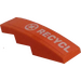 LEGO Orange Slope 1 x 4 Curved with &quot;Recycl&quot; and Recycle Logo Sticker (11153)