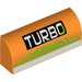 LEGO Orange Slope 1 x 4 Curved with &#039;TURBO&#039; (6191 / 80740)