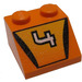 LEGO Naranja Con pendiente 2 x 2 (45°) con &quot;4&quot; y Naranja con Negro Shading (3039 / 42412)