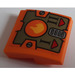 LEGO Oranje Helling 2 x 2 Gebogen met &quot;I&quot; en &quot;II&quot; Numerals Sticker (15068)