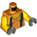 LEGO Orange Tank Top Torso with Dark Blue Suspenders (973 / 76382)