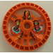 LEGO Naranja Technic Disk 5 x 5 con Cangrejo con Dos Saws (32350)