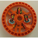 LEGO Orange Technic Disk 5 x 5 mit Krabbe mit Zwei Saws (32350)
