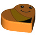 LEGO Orange Fliese 1 x 1 Herz mit Smiley Gesicht (39739 / 72222)
