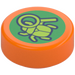 LEGO Orange Tile 1 x 1 Round with Beetle and Magnifying Glass (35380)