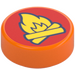 LEGO Orange Tile 1 x 1 Round with Fire Logo (35380)