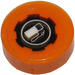 LEGO Orange Tile 1 x 1 Round with Fuel Pump Sticker (35380)