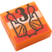 LEGO Orange Tile 1 x 1 with Number 3 and Wrapper with Groove (3070)