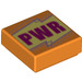 LEGO Orange Tile 1 x 1 with &quot;PWR&quot; with Groove (3070 / 69462)