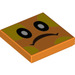 LEGO Oranje Tegel 2 x 2 met Bramball Face met groef (76890 / 102200)