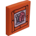 LEGO Orange Tile 2 x 2 with Framed Gary Picture Sticker with Groove (3068)