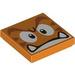 LEGO Orange Tile 2 x 2 with Goomba Face with Groove (3068 / 79551)