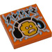 LEGO Orange Tile 2 x 2 with Minifig Head with Headphones with Groove (3068)