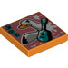 LEGO Orange Tile 2 x 2 with Seagull Guitar print with Groove (3068 / 75380)