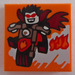 LEGO Orange Tile 2 x 2 with Vampire on Motorcycle with Groove (3068)