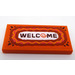 LEGO Orange Tile 2 x 4 with Carpet with &#039;WELCOME&#039; Sticker (87079)