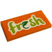 LEGO Orange Tuile 2 x 4 avec &#039;fresh&#039; Autocollant (87079)