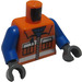 LEGO Orange Torso Construction with Blue arms and dark stone gray hands (973)