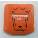 LEGO Orange Wedge 4 x 4 Curved with &#039;Emergency Exit&#039; and Hatch Sticker (45677)