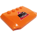 LEGO Orange Wedge 4 x 6 Curved with Street Sweeper (Red Triangle) Sticker (52031)