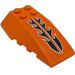 LEGO Orange Wedge 6 x 4 Triple Curved with Black Flame Pattern Sticker (43712)