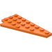 LEGO Oranje Wig Plaat 4 x 8 Vleugel Rechtsaf met onderkant Stud Notch (3934)