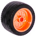 LEGO Orange Wheel 18x12 with Black Tyre low profile 24x12 (18976/18977)