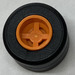 LEGO Oranssi Wheel Rim Ø8.1 x 9mm (Notched Hole, Reinforced Back) with Tire Ø14.6 X 9mm