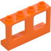 LEGO oranžová Rám okna 1 x 4 x 2 s dutými cvočky (61345)