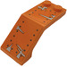 LEGO Orange Pare-brise 2 x 5 x 1.3 avec Rivets et Argent Smudges Autocollant (6070)