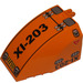 LEGO Orange Windscreen 6 x 8 x 4 with Hinge with &quot;XI-203&quot; (42602)