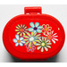 LEGO Oval Case with Handle with Flowers on Outside and Mirror on Inside Sticker (6203)