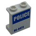 LEGO Pannello 1 x 2 x 2 con &quot;Polizia&quot; e &quot;BE-4473&quot; (Model Sinistra) Adesivo con supporti laterali, bottoncini cavi (6268)