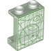 LEGO Panneau 1 x 2 x 2 avec Étoile chart schematics dans Vert avec supports latéraux, tenons creux (6268 / 36958)