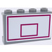 LEGO Panel 1 x 4 x 2 med Basketball Backboard med Magenta Lines Klistremerke (14718)