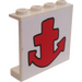 LEGO Paneel 1 x 4 x 3 met Groot Rood Anchor Sticker zonder zijsteunen, holle noppen (4215)