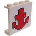 LEGO Paneel 1 x 4 x 3 met Groot Rood Anker Sticker zonder zijsteunen, holle noppen (4215)