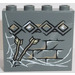 LEGO Panel 1 x 4 x 3 with Brick Wall, Diamonds and 2 Arrows Sticker with Side Supports, Hollow Studs (60581)