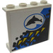 LEGO Panel 1 x 4 x 3 with Dolphin and Waves (Left) Sticker without Side Supports, Hollow Studs (4215)