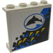 LEGO Paneel 1 x 4 x 3 met Dolfijn en Golven (Links) Sticker zonder zijsteunen, holle noppen (4215)