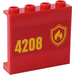 LEGO Panel 1 x 4 x 3 with Fire logo and &quot;4208&quot; (left) Sticker with Side Supports, Hollow Studs (60581)